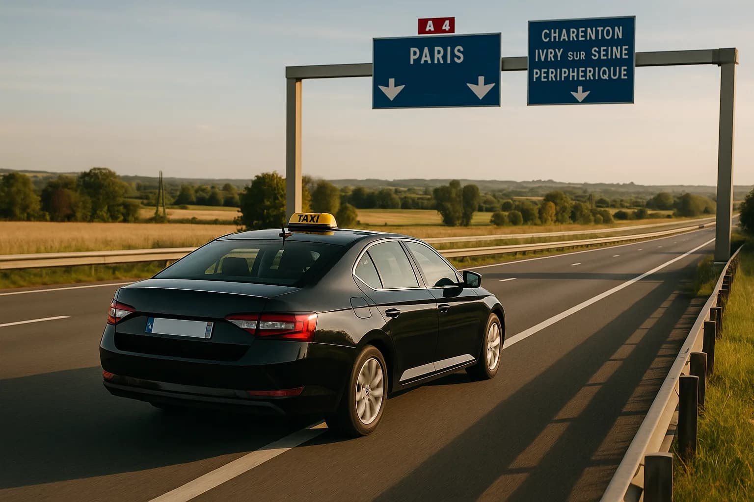 Taxi parisien sur l'autoroute — trajet longue distance à prix fixe